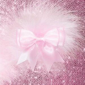 Mini pink satin marabou bows hair accessories